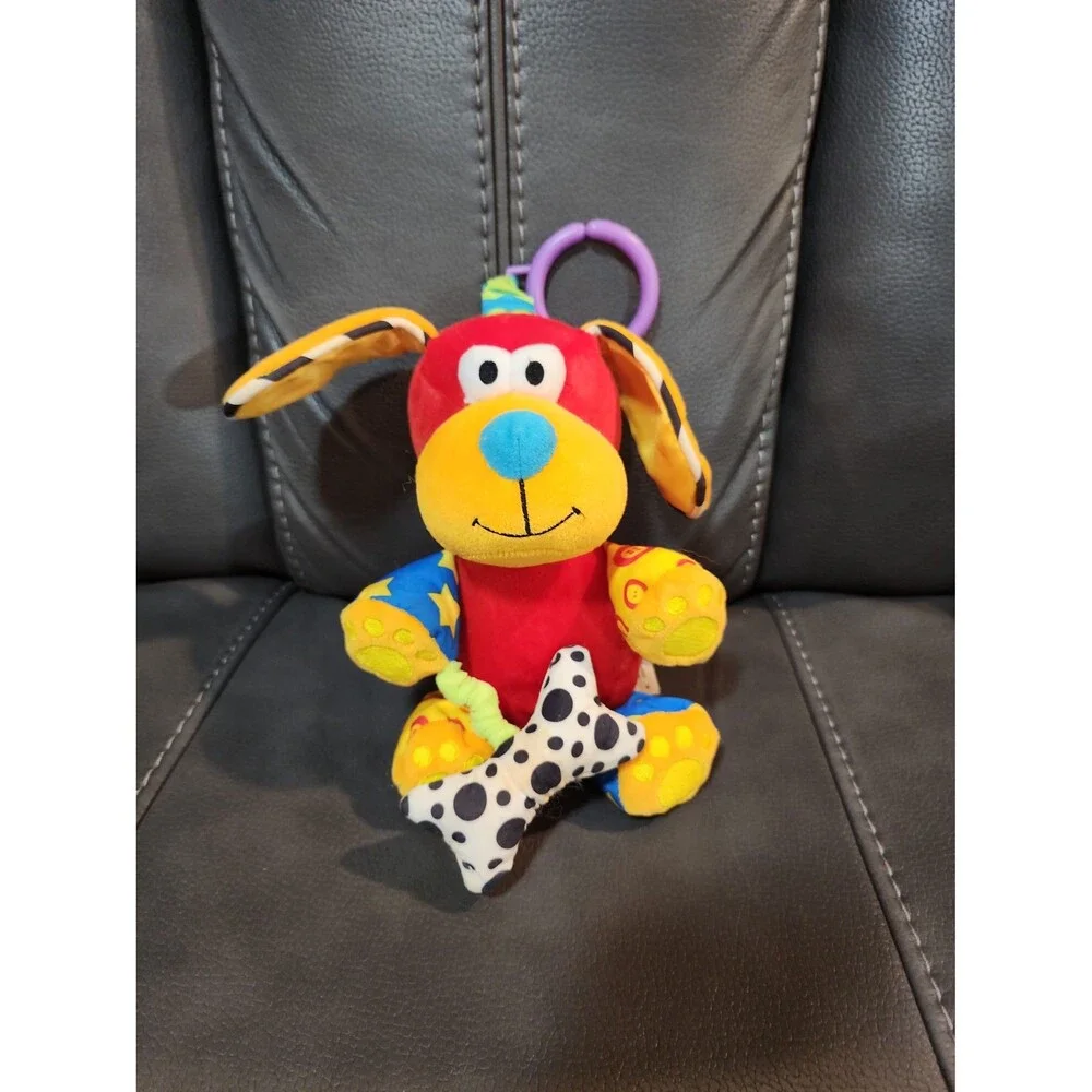Vintage Rare HTF Lamaze Pup Squeak Puppy Plush Rattle Toy Baby Einstein